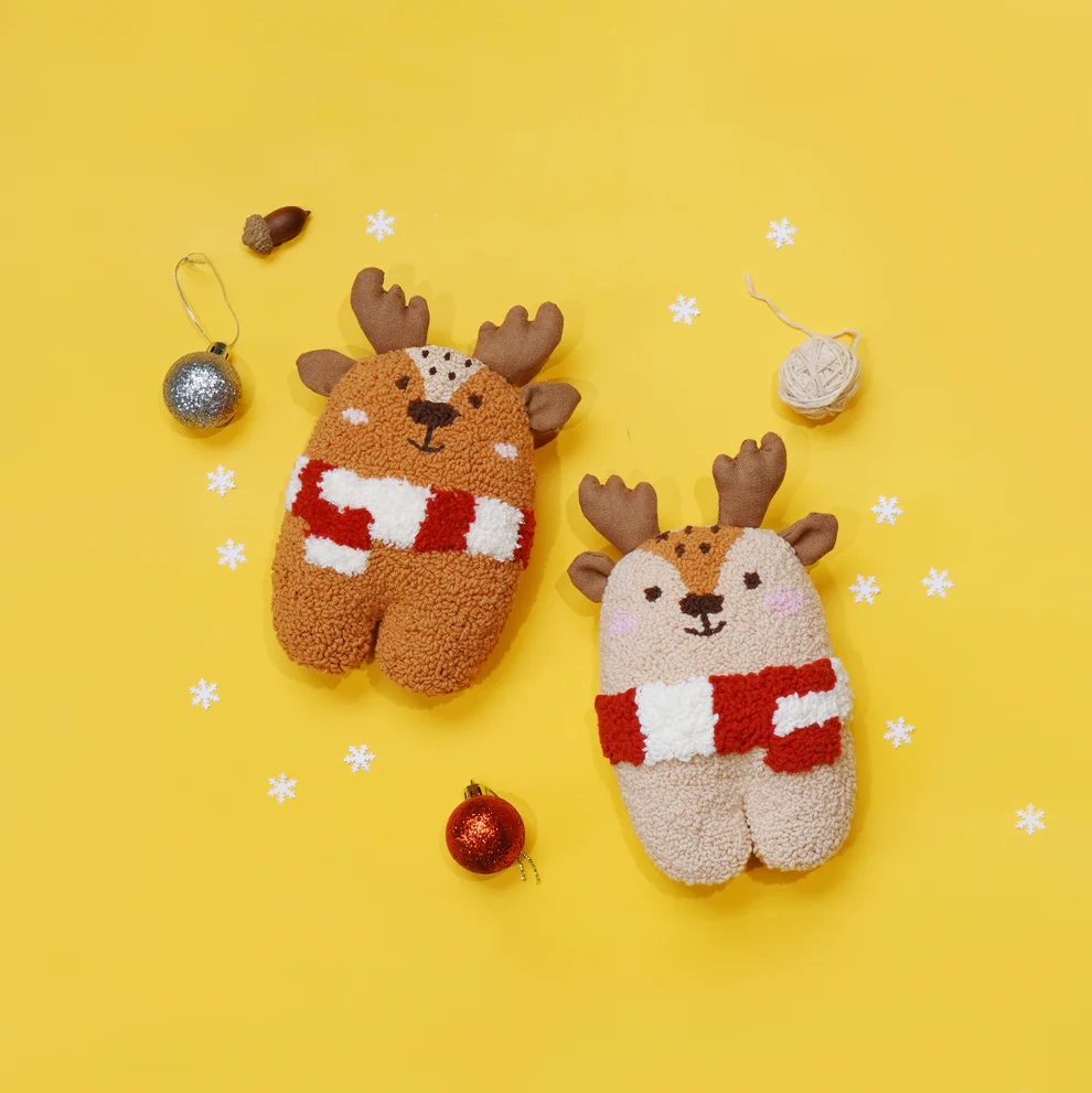 Rudy & Jolly The Reindeer Plush Toy Punch Needle Kit