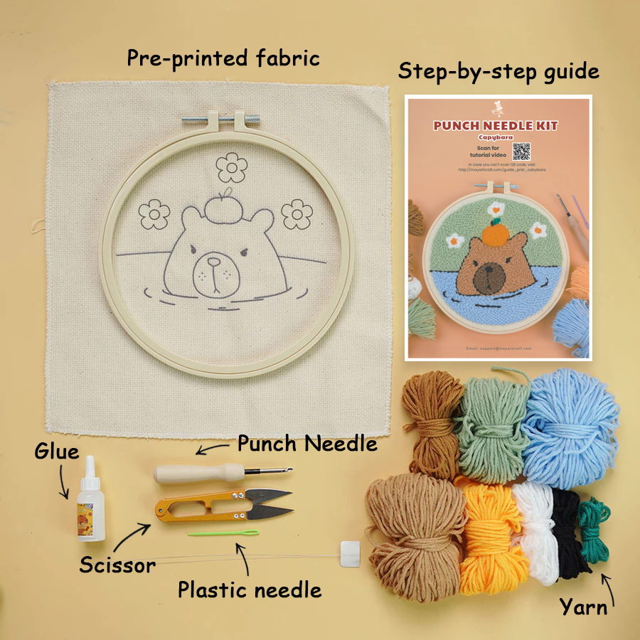 Capybara Punch Needle Kit
