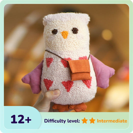 Ollie The Owl Plush Toy Punch Needle Kit
